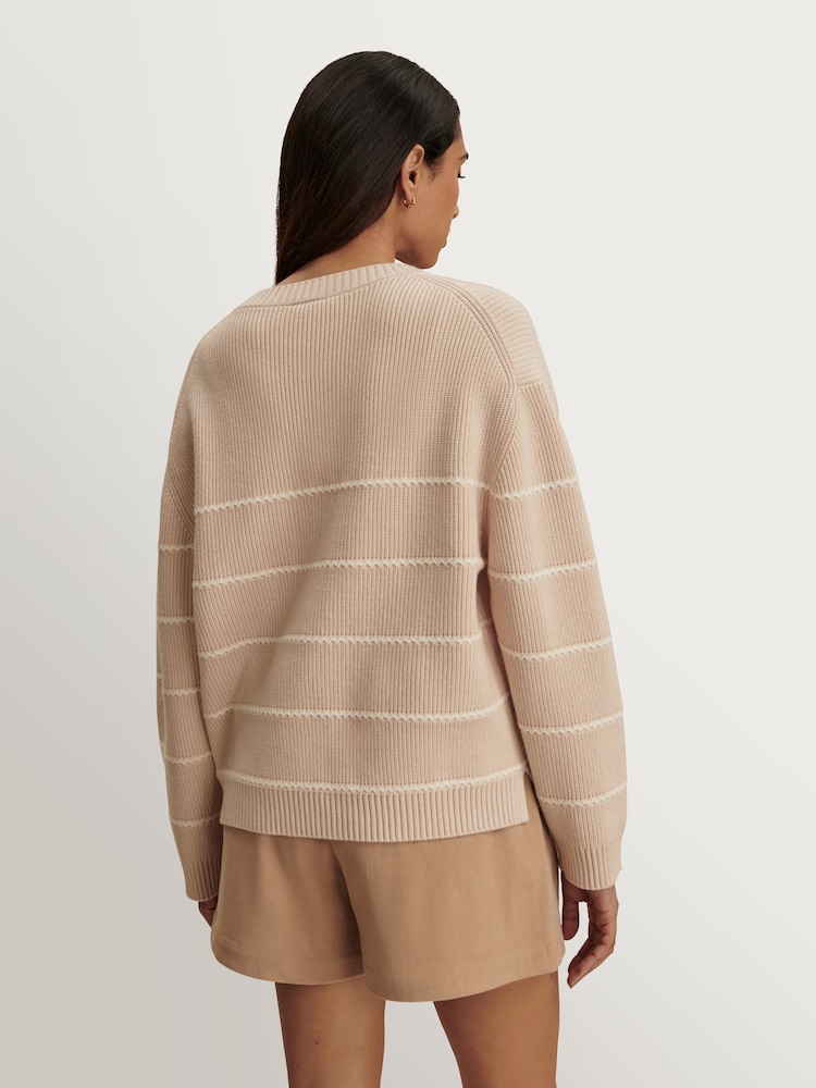 Varley Oat Milk Meryl Stripe Knit Sweater - Image 2 of 9