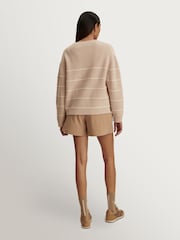 Varley Oat Milk Meryl Stripe Knit Sweater - Image 8 of 9