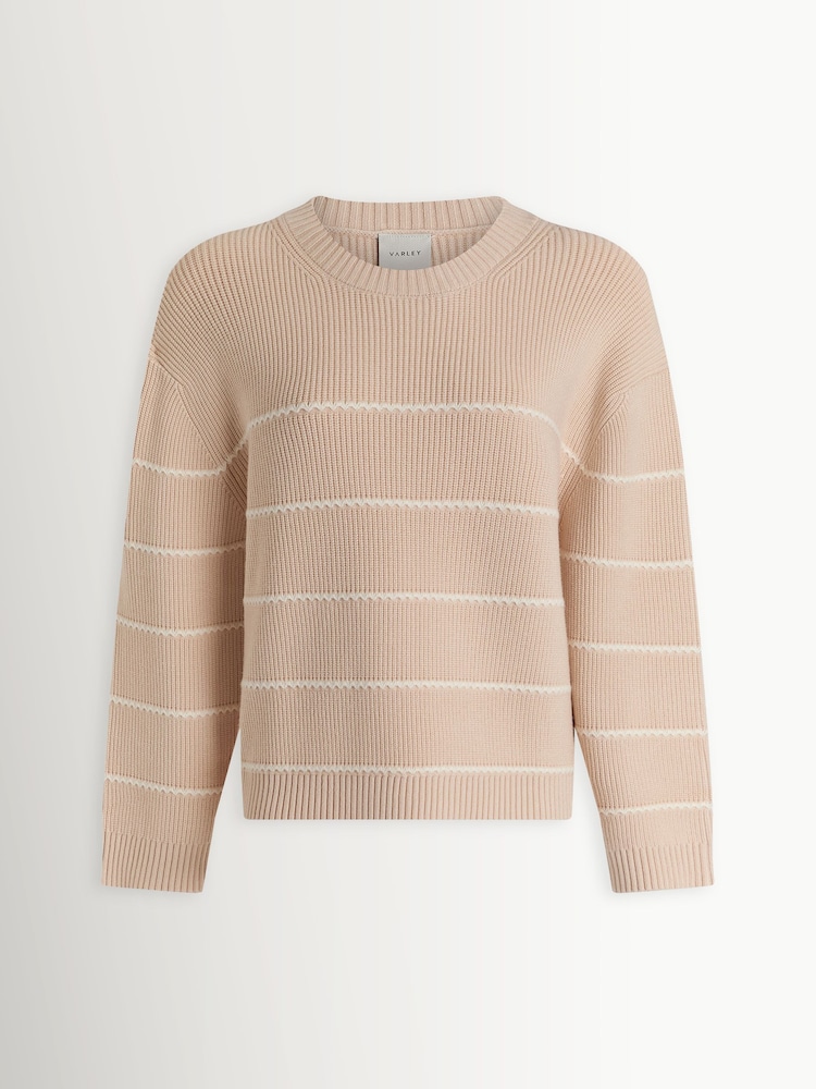 Varley Oat Milk Meryl Stripe Knit Sweater - Image 9 of 9