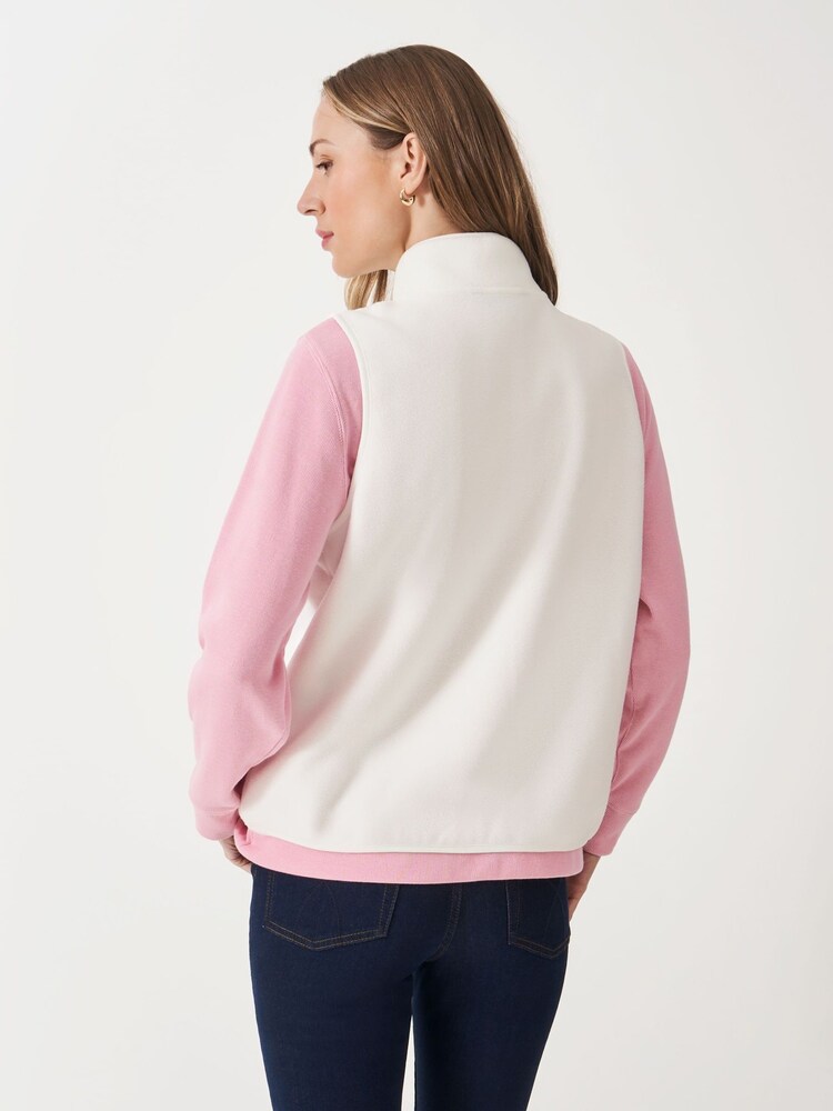 Crew Clothing Natural Micro Fleece Zip Curved Edge Gilet - Image 2 of 5