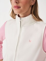 Crew Clothing Natural Micro Fleece Zip Curved Edge Gilet - Image 3 of 5