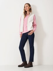 Crew Clothing Natural Micro Fleece Zip Curved Edge Gilet - Image 4 of 5