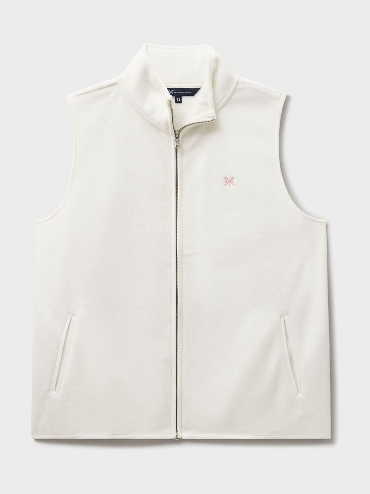 Crew Clothing Natural Micro Fleece Zip Curved Edge Gilet - Image 5 of 5