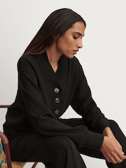 Varley Black Lucine Button Front Sweat Top - Image 4 of 8