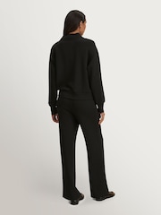 Varley Black Lucine Button Front Sweat Top - Image 6 of 8