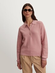 Varley Zephyr Mauve Marlie Polo Knit Sweater - Image 1 of 11