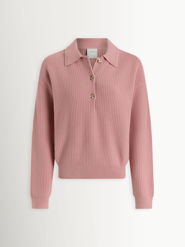 Varley Zephyr Mauve Marlie Polo Knit Sweater - Image 11 of 11