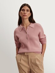Varley Zephyr Mauve Marlie Polo Knit Sweater - Image 2 of 11