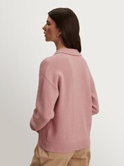 Varley Zephyr Mauve Marlie Polo Knit Sweater - Image 4 of 11