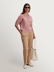 Varley Zephyr Mauve Marlie Polo Knit Sweater - Image 5 of 11