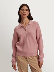 Varley Zephyr Mauve Marlie Polo Knit Sweater - Image 8 of 11