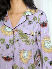 Chelsea Peers Purple Moonlit Forest Print Long Pyjamas Set - Image 5 of 7