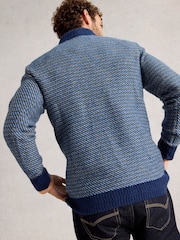 White Stuff Blue Selby Stripe Funnel Neck Jumper - Image 2 of 6