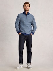 White Stuff Blue Selby Stripe Funnel Neck Jumper - Image 3 of 6