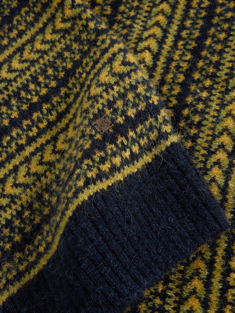 White Stuff Green Brockton Fairisle Pattern Crew Neck Jumper - Image 6 of 6