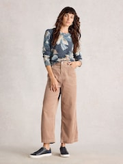 White Stuff Blue Jodie Printed Foil Jumper - Image 1 of 6