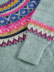 White Stuff Green Arctic Fairisle Jumper - Image 2 of 2