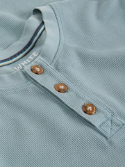 White Stuff Blue Helston Waffle Henley Pyjamas - Image 6 of 6