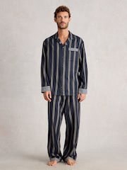 White Stuff Blue Moorland Flannel Pyjamas Top - Image 1 of 6