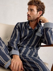 White Stuff Blue Moorland Flannel Pyjamas Top - Image 3 of 6