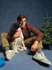 White Stuff Orange Ossett Fairisle Crew Neck Jumper - Image 1 of 7