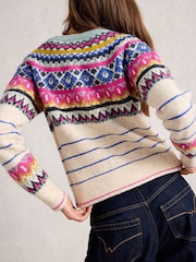 White Stuff White Arctic Fairisle Cardigan - Image 2 of 6