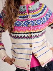 White Stuff White Arctic Fairisle Cardigan - Image 4 of 6