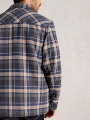 White Stuff Blue Check Borg Trucker Coat - Image 3 of 6