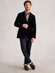 White Stuff Blue Velvet Blazer - Image 4 of 6