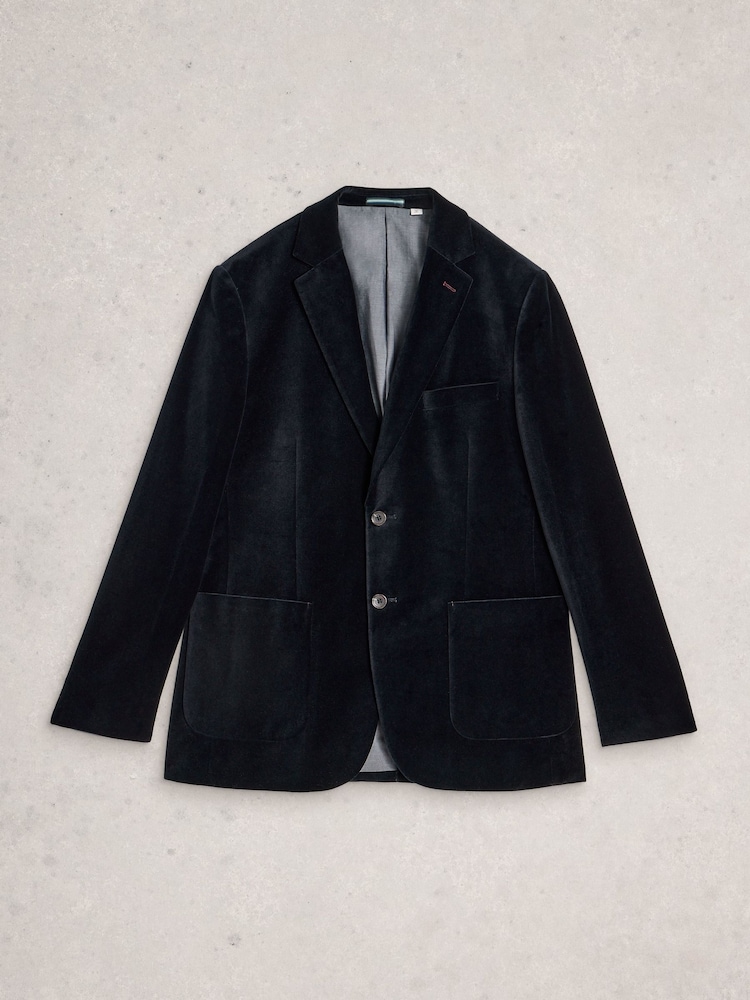 White Stuff Blue Velvet Blazer - Image 6 of 6
