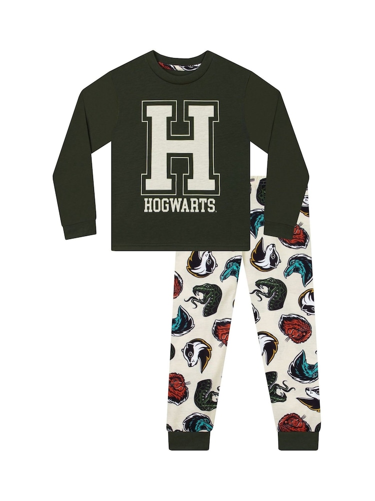 Character Green Harry Potter Hogwarts Long Sleeve Pyjamas - Image 1 of 6