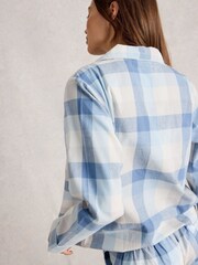 White Stuff Blue Nina Check Pyjamas Shirt - Image 2 of 6