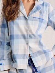 White Stuff Blue Nina Check Pyjamas Shirt - Image 4 of 6