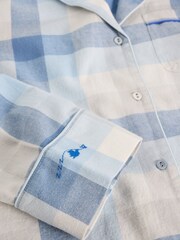 White Stuff Blue Nina Check Pyjamas Shirt - Image 5 of 6
