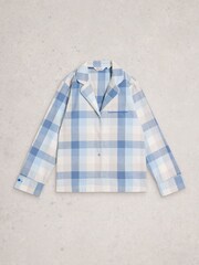 White Stuff Blue Nina Check Pyjamas Shirt - Image 6 of 6