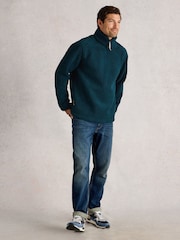 White Stuff Green Borg Half Zip Sweat Top - Image 2 of 6