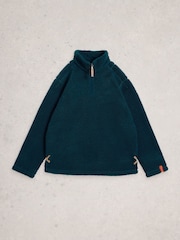White Stuff Green Borg Half Zip Sweat Top - Image 5 of 6