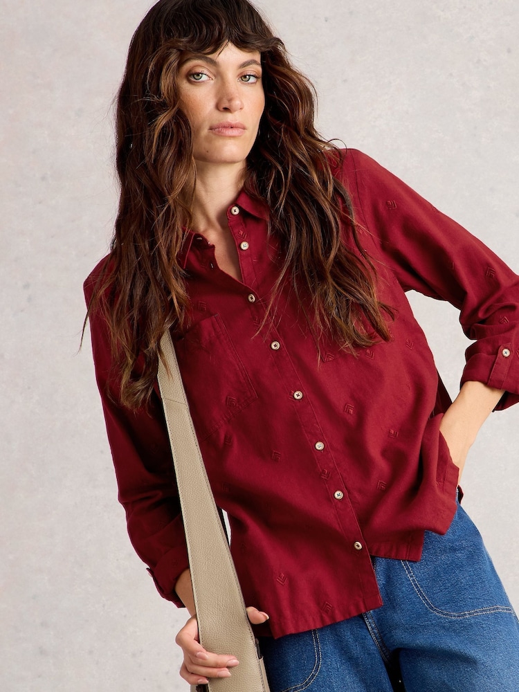 White Stuff Red Sophie Cotton Shirt - Image 1 of 6 White Stuff Red Sophie Cotton Shirt - Image 1 of 6