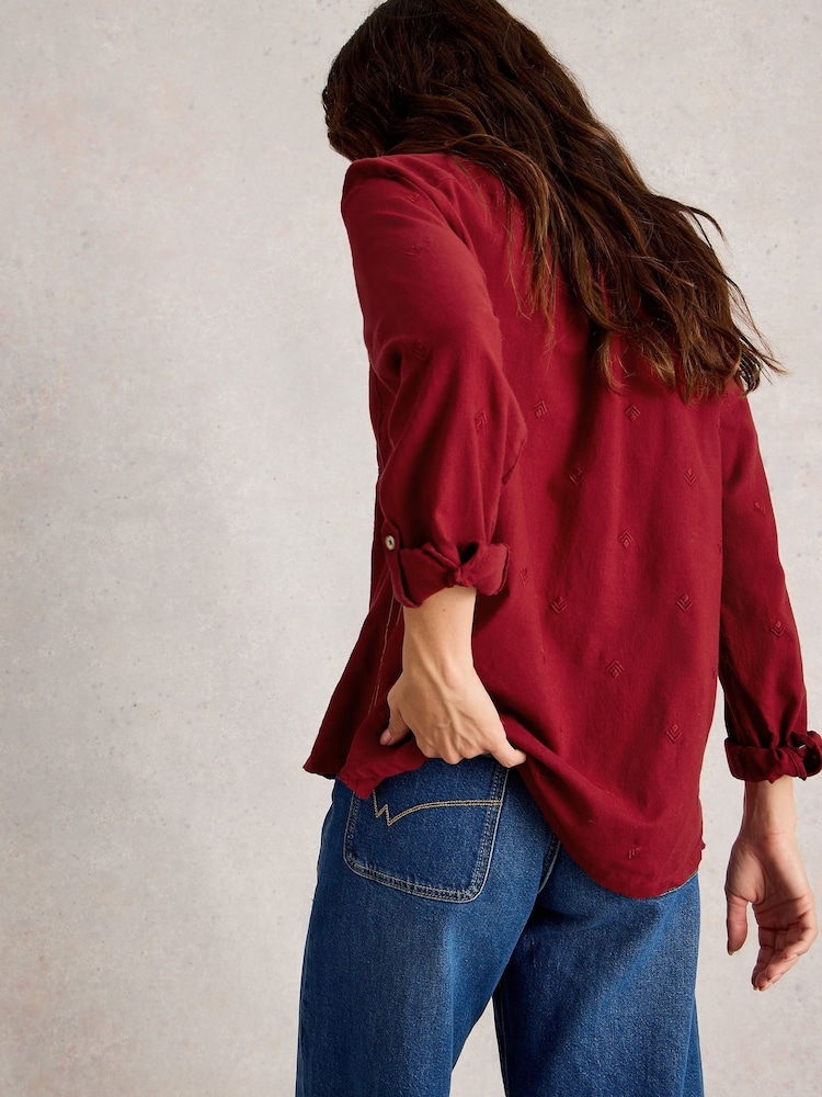 White Stuff Red Sophie Cotton Shirt - Image 2 of 6 White Stuff Red Sophie Cotton Shirt - Image 2 of 6