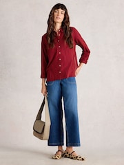 White Stuff Red Sophie Cotton Shirt - Image 4 of 6