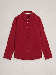 White Stuff Red Sophie Cotton Shirt - Image 6 of 6