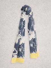White Stuff Blue Karli Printed Scarf - Image 1 of 3