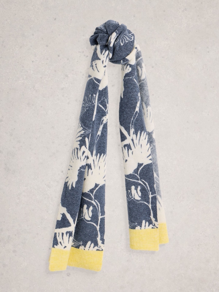 White Stuff Blue Karli Printed Scarf - Image 1 of 3