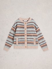 White Stuff Natural Georgina Fairisle Cardigan - Image 6 of 7