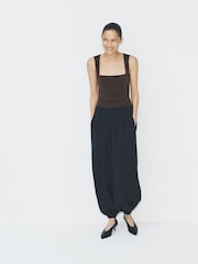 Schwarz - The Set Premium Leather Suede Court Shoes - Bild 2 von 8