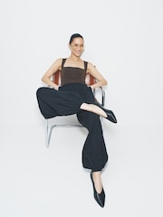 Schwarz - The Set Premium Leather Suede Court Shoes - Bild 3 von 8