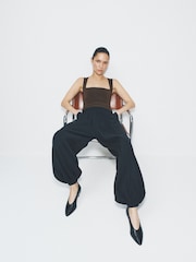 Schwarz - The Set Premium Leather Suede Court Shoes - Bild 4 von 8