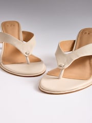 The Set Premium Toe Post Suede Sandals Bone - Image 5 of 7