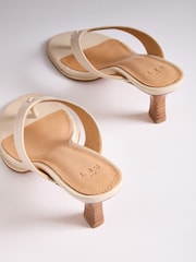 The Set Premium Toe Post Suede Sandals Bone - Image 6 of 7