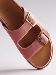 The Set Velvet Double Strap Slip On Footbed Sandals Pink - Image 2 of 3